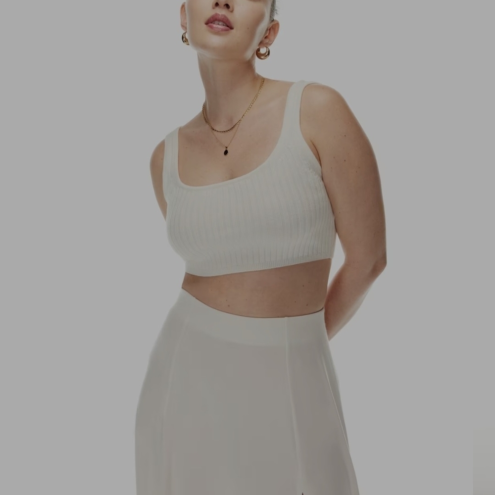Wilfred Cream Ribbed Knit Top